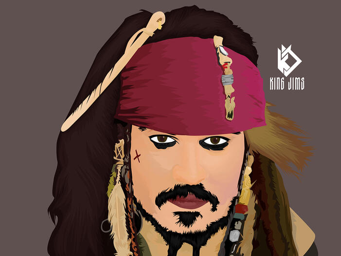 Pirates of the Carribean (Jack Sparrow) Vector Art