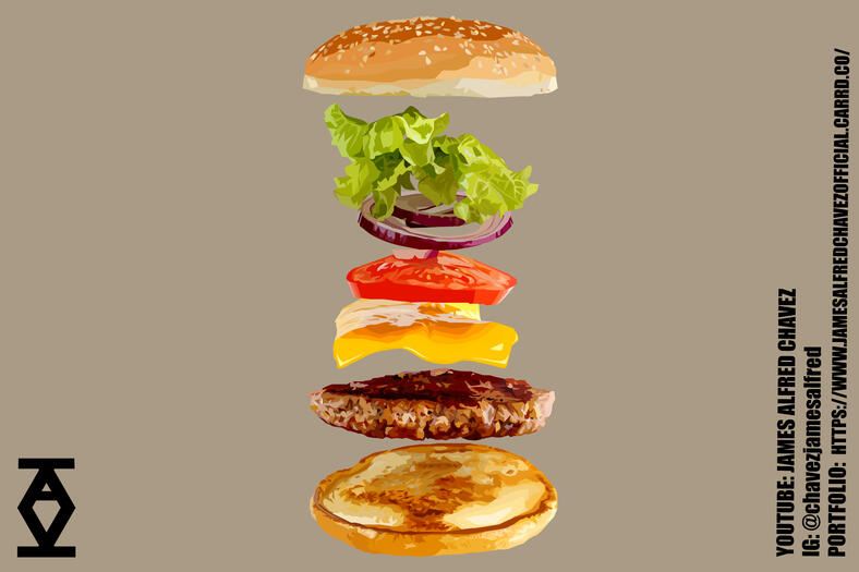 REALISTIC BURGER VECTOR ART